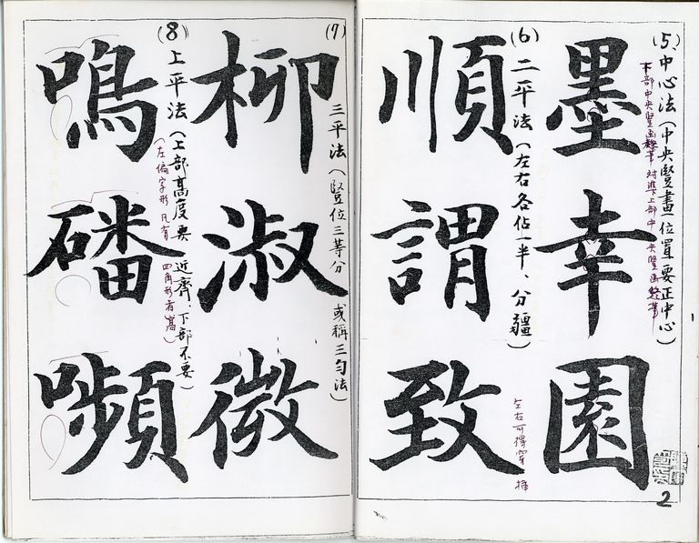 普遍妥當性楷書結字法五十二原則