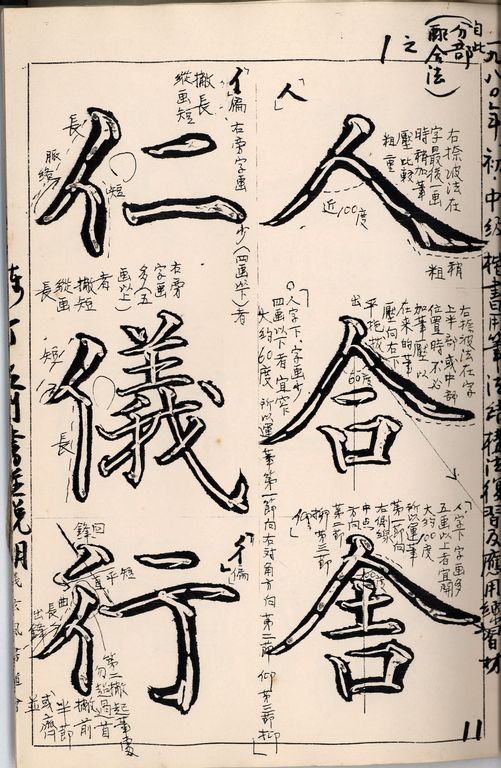 普遍妥當性楷書結字法五十二原則